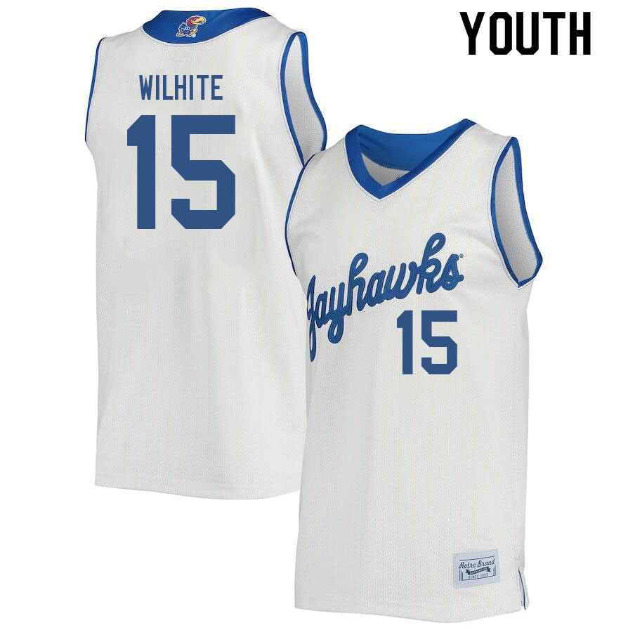 Youth #15 Dillon Wilhite Kansas Jayhawks College Basketball Jerseys Sale-Retro - Click Image to Close